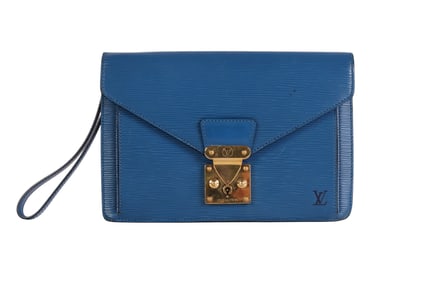 Louis Vuitton Blue Epi Leather Sellier Dragonne