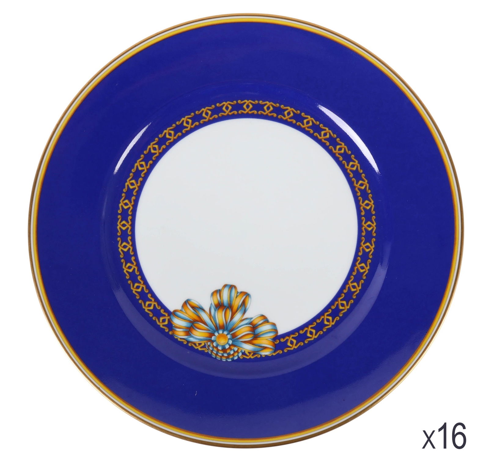 Hermes Cocarde de Soie Porcelain Dinner Plate SET (1 of 7)