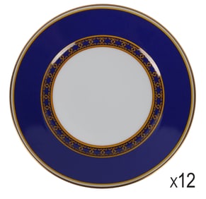 Hermes Cocarde de Soie Bread Butter Plate 12pc SET