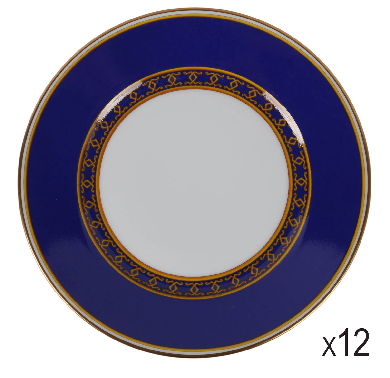 Hermes Cocarde de Soie Bread Butter Plate 12pc SET (1 of 6)