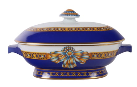 Hermes Cocarde de Soie Porcelain Covered Tureen