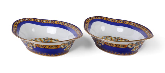 Hermes Cocarde de Soie Porcelain Vegetable Bowls