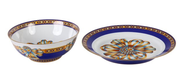 Hermes Cocarde de Soie Serving Bowl & Charger SET