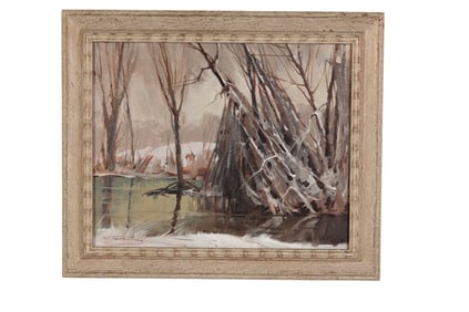Walter Sacks 1901-1961 Winter Landscape Painting
