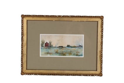 T Holverson 19C Washington Landscape Watercolor