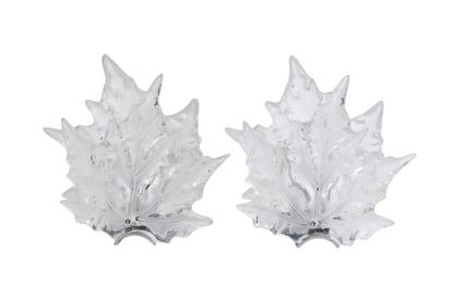 Lalique Pair Champs Elysees Crystal Wall Sconces
