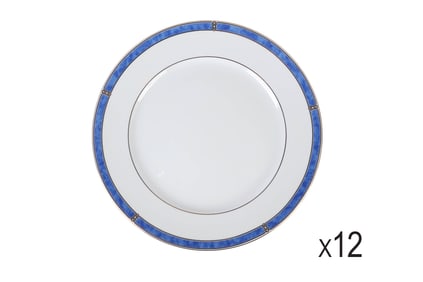 Christofle Oceana Blue Porcelain Dinner Plate SET