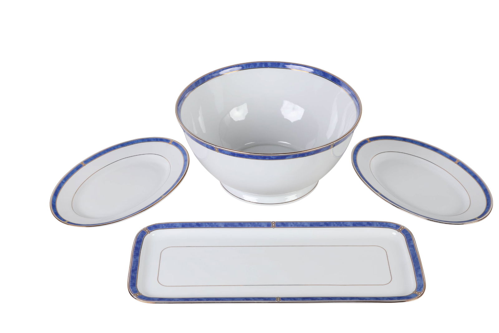 Christofle Oceana Blue Porcelain Serving Dish LOT (1 of 8)