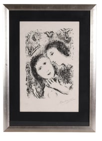 Marc Chagall 1887-1985 Le Couple Litho SIGNED