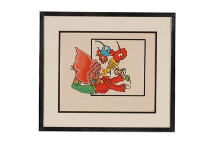 Peter Max b.1937 Angel Into Box Colored Lithograph