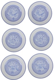 Hermes Porcelain Les Piviones Dinner Plates SET