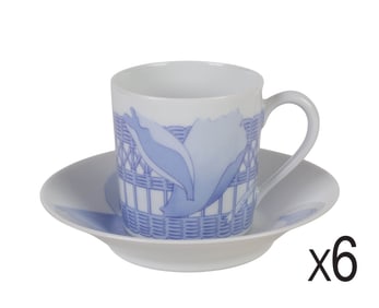 Hermes Les Piviones Demitasse Cup and Saucers SET