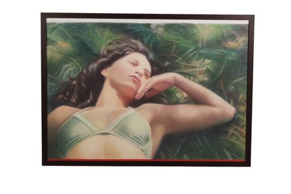 Maia Naveriani b.1966 Portrait of Woman Drawing