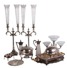 Crystal and Silver Plate ESTATE COLLECTION LOT 10p