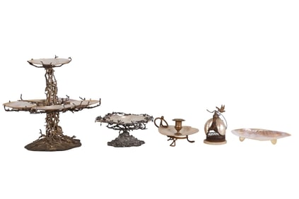 Maitland Smith Silverplate Shell Epergne and MORE