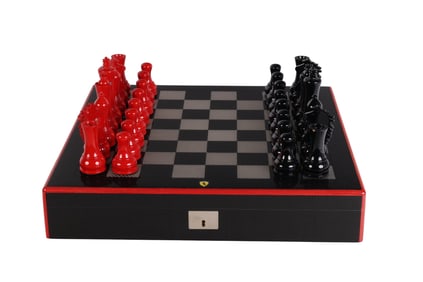 Ferrari Carbon-Fiber Pattern Chess Board Game Set
