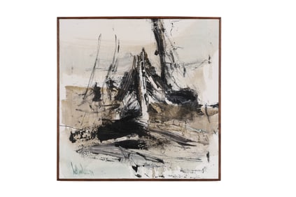 Gino F. Hollander 1924-2015 Abstract Oil Painting