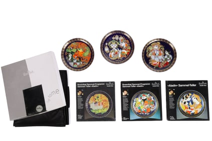 Bjorn Wiinblad Rosenthal Plates & Napkins 7pc LOT