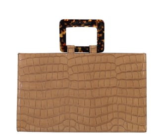 Yves Saint Laurent Gator Embossed Leather Handbag
