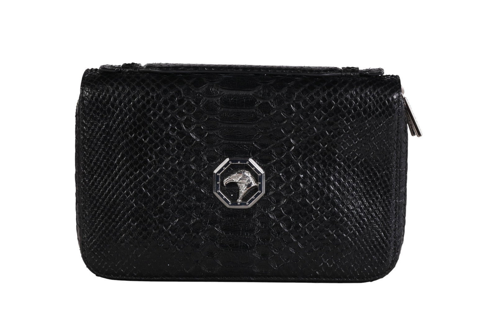Steffano Ricci Black Snake Skin Zip Travel Pouch (1 of 8)