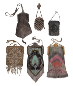 Mandalin Art Deco Mesh Bag Sterling Card Case LOT