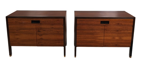 Harvey Probber 1922-2003 Wood and Metal End Tables