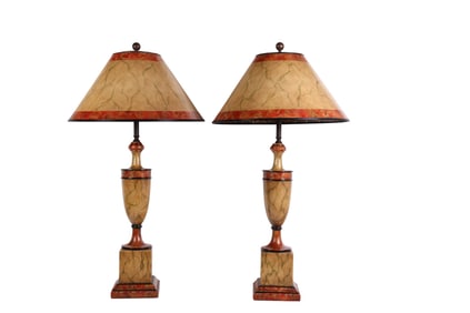 Theodore Alexander Pair Neoclassical Table Lamps