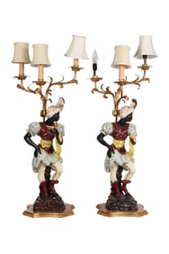 Pair of Italian Venetian Style Blackamoor Lamps