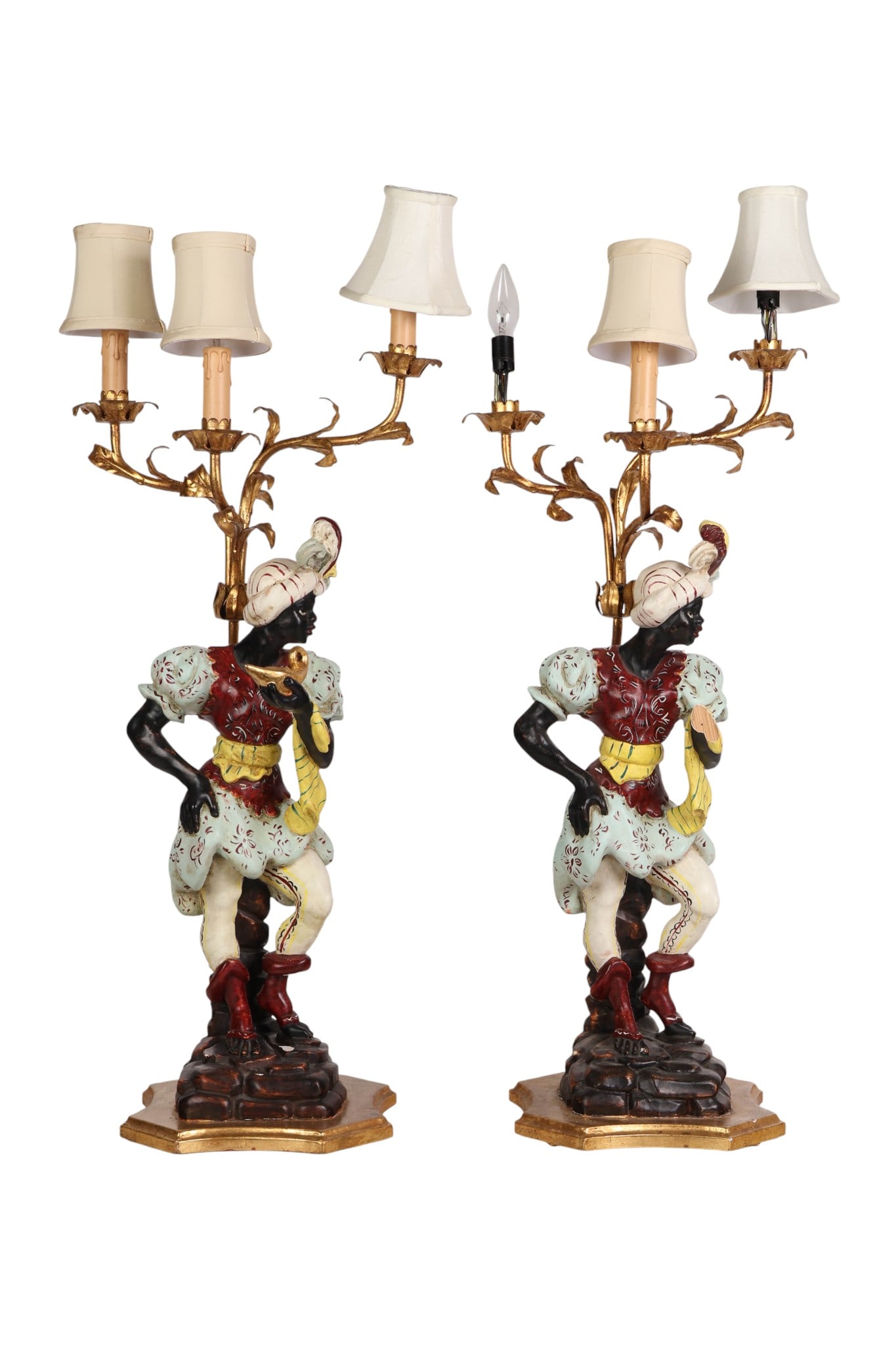 Pair of Italian Venetian Style Blackamoor Lamps (1 of 11)