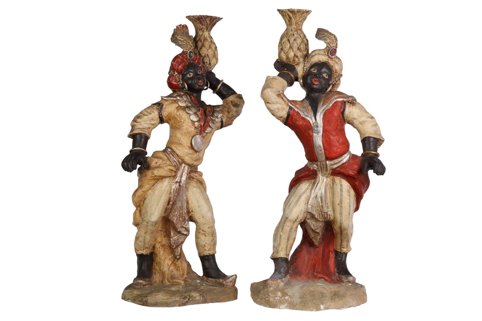 Pair of Terracotta Blackamoor Figures w/ Pineapple (1 of 9)