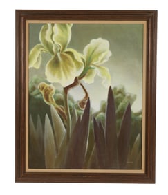 R.B. Sprague 1937-2010 Iris Flower Oil Painting