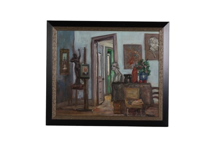 Walter Emerson Baum 1884-1956 Door Oil Painting