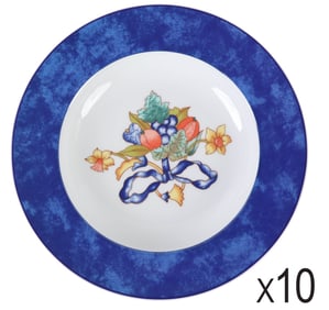 Bernardaud Limoges Borghese Rim Soup Bowls 10p SET