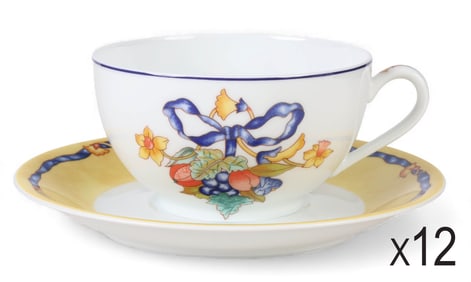Bernardaud Limoges Borghese Jumbo Cup & Saucer SET