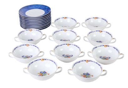 Bernardaud Limoges Borghese Soup Bowl w Saucer SET