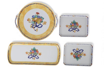 Bernardaud Limoges Borghese Cake Plate & Trays LOT