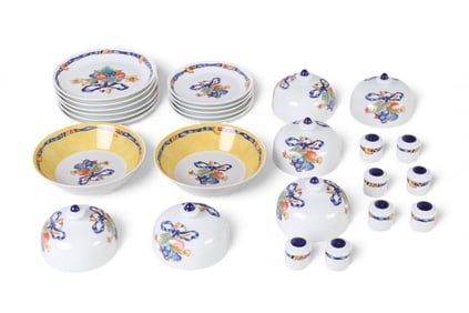 Bernardaud Limoges Borghese Butter Dish Shaker 27pc LOT