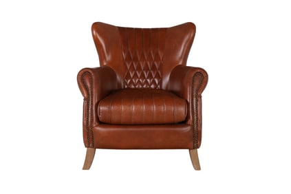Bugatti Cognac Leather Occasional Club Arm Chair