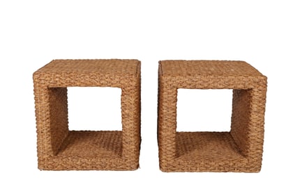 Woven Seagrass Ralph Lauren Style Side End Tables