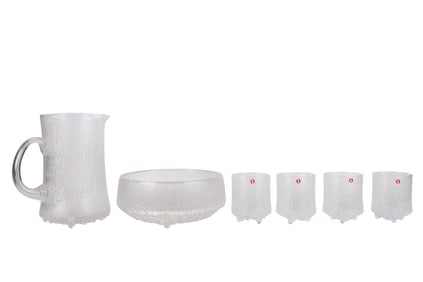 Iittala Finland Ultima Thule Bowl Glass Pitcher 6p