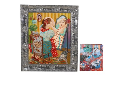 Elena Narkevich b.1964 Figural Oil Painting & Book