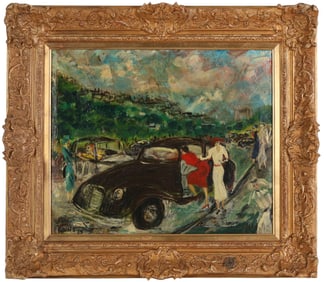 Jean Wallis b.1933 Parisian Cityscape Oil Painting