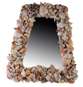 Palm Beach Coastal Seashell Encrusted Wall Mirror