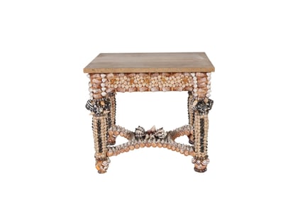 Grotto Style Seashell Encrusted Side End Table