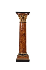 Neoclassical Style Coconut Shell Marquetry Column