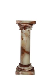 Regency Style Green and Brown Onyx Column Pedestal
