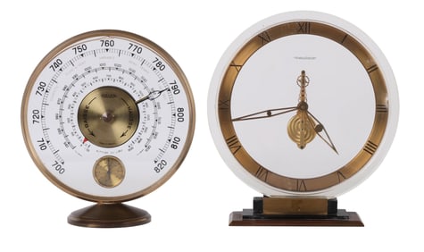 Jaeger LeCoultre Clock & Thermometer Barometer LOT