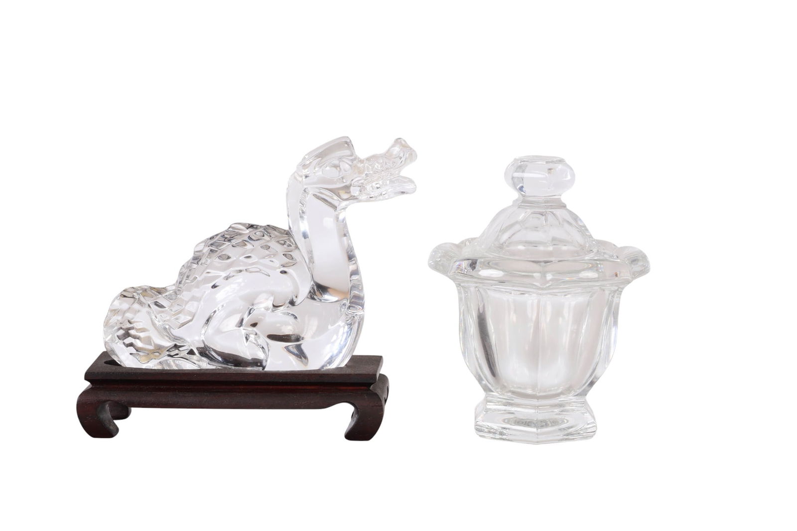 Baccarat Crystal Dragon Sculpture and Mustard Jar (1 of 7)
