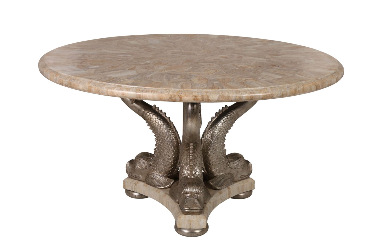 Maitland Smith Italian Style Wood Marble Top Table (1 of 9)