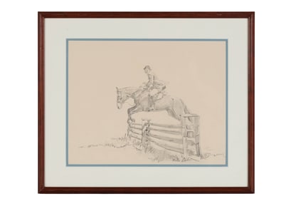 Peter Corbin b.1945 Equestrian Graphite Drawing